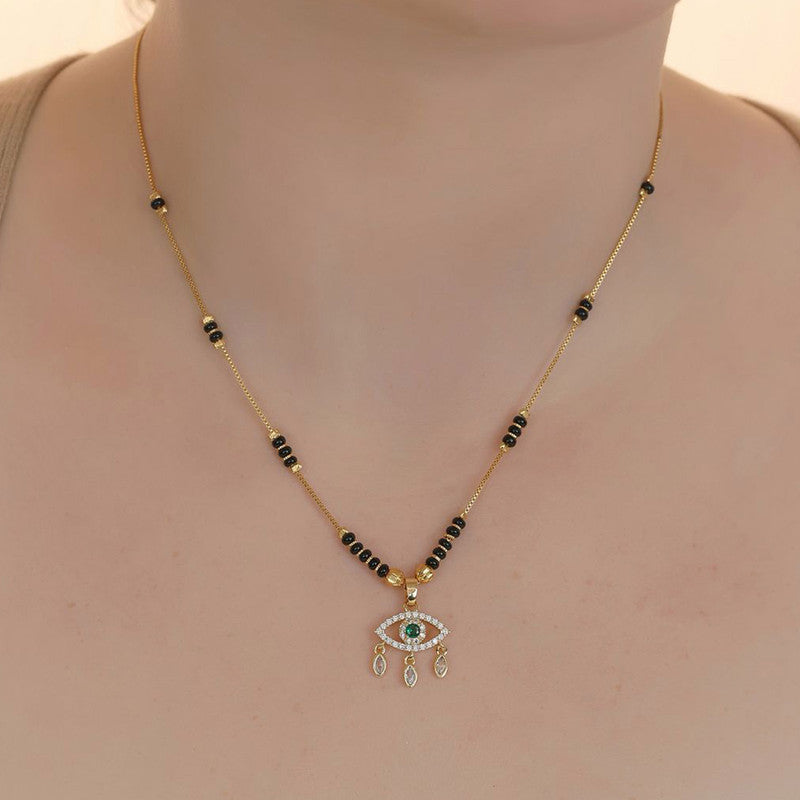 Gold Plated Evil Eye Shaped Mangalsutra with Chain for Women