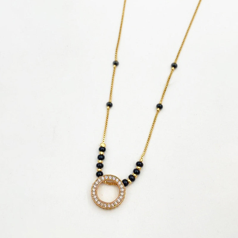 Gold Plated Round Shaped Mangalsutra with Chain for Women