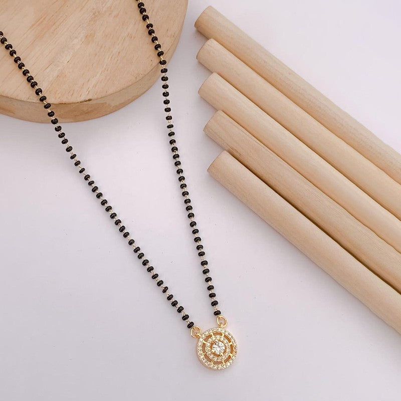 Gold Plated Round Shaped Mangalsutra with Chain for Women