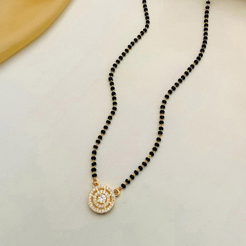 Gold Plated Round Shaped Mangalsutra with Chain for Women