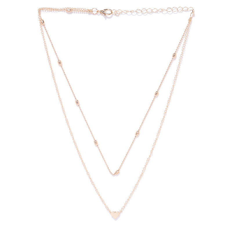 Elegant Heart Inspired Double Layered Fascinating Necklace For Women - MySmartBazaar