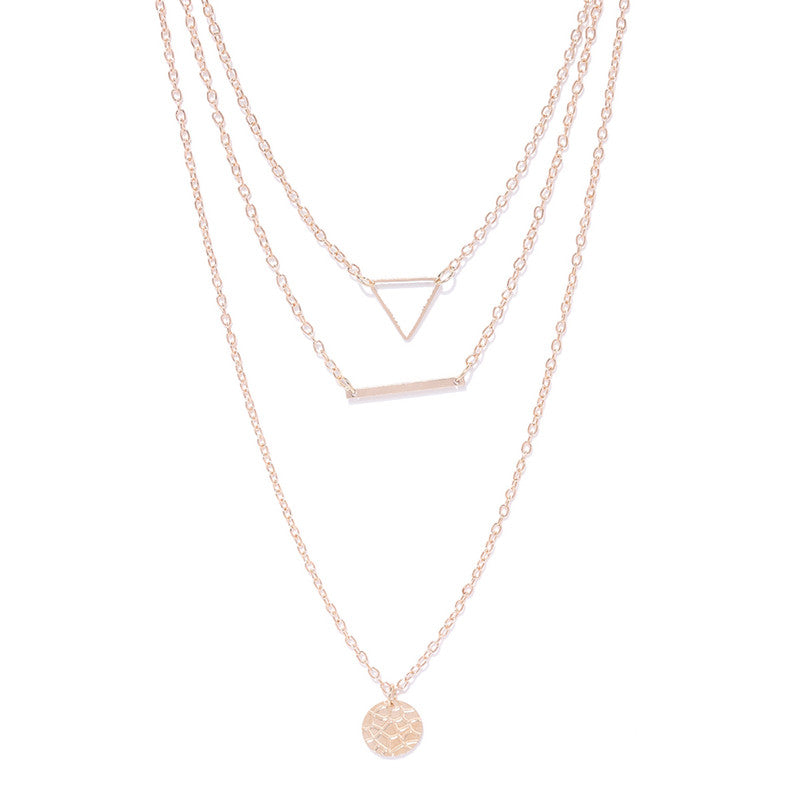 Fashionable Geometric Multi Layered Ravishing Necklace For Women - MySmartBazaar