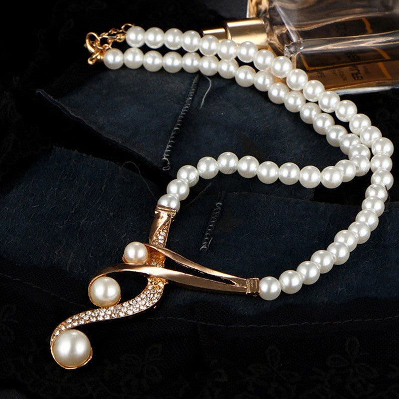 Adorable AD & Pearl Studded Mesmerizing Necklace Set with Bracelet for Women and Girls - MySmartBazaar