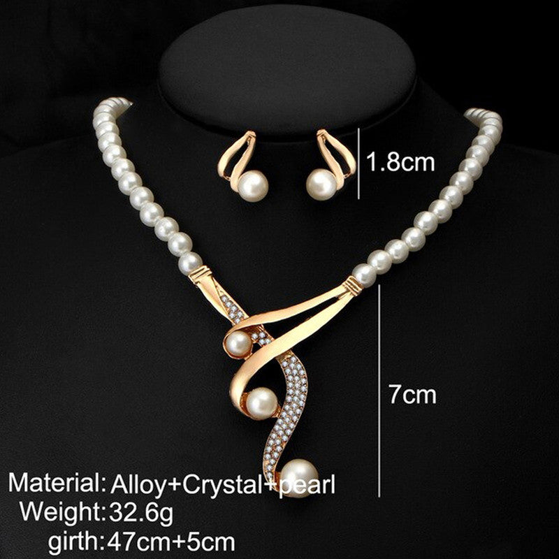 Adorable AD & Pearl Studded Mesmerizing Necklace Set with Bracelet for Women and Girls - MySmartBazaar