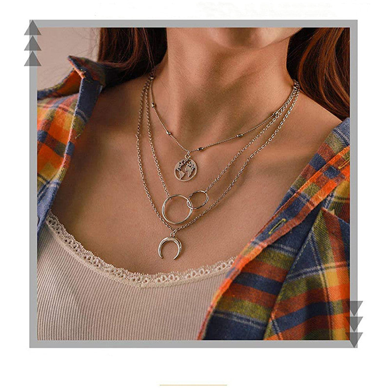 Plushie Global Cross Ring Design Silver Plated Necklace For Women - MySmartBazaar