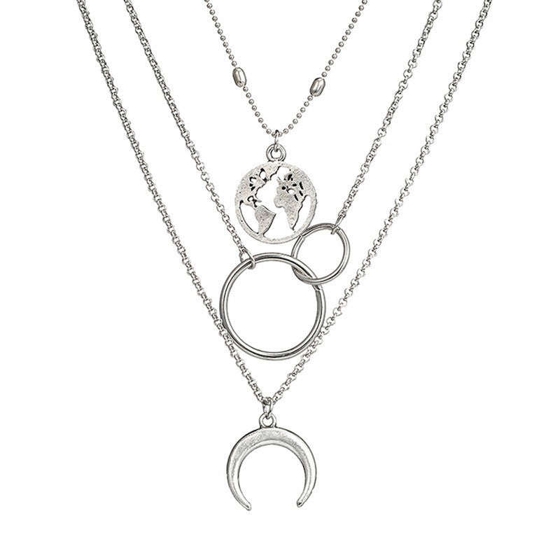 Plushie Global Cross Ring Design Silver Plated Necklace For Women - MySmartBazaar