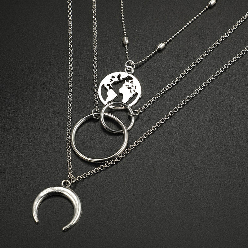 Plushie Global Cross Ring Design Silver Plated Necklace For Women - MySmartBazaar
