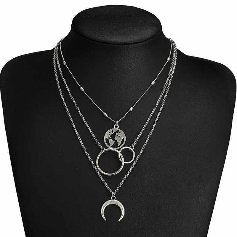 Plushie Global Cross Ring Design Silver Plated Necklace For Women - MySmartBazaar
