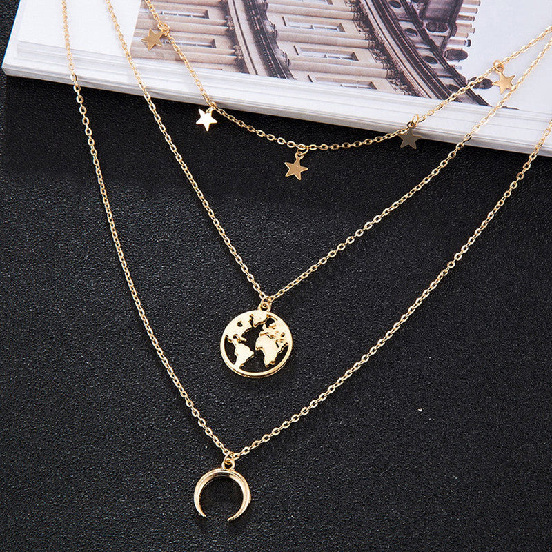 Marvellous Designer Gold Plated Multi Strand Necklace For Women - MySmartBazaar