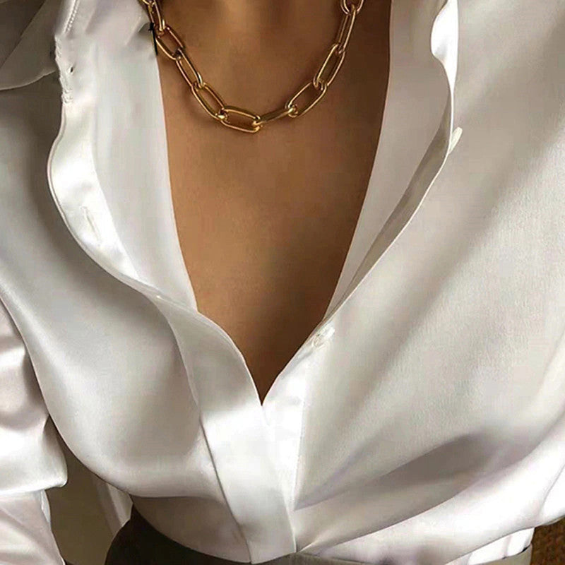 Glitzy Bold Chain Gold Plated Necklace For Women - MySmartBazaar