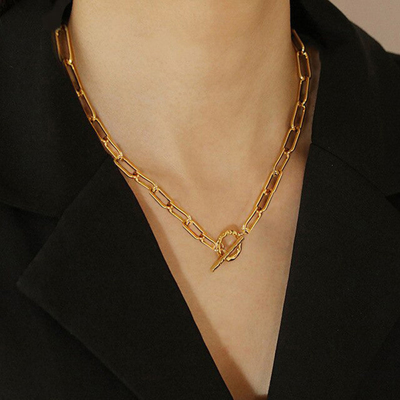 Amazing Lock Bold Gold Plated Necklace For Women - MySmartBazaar
