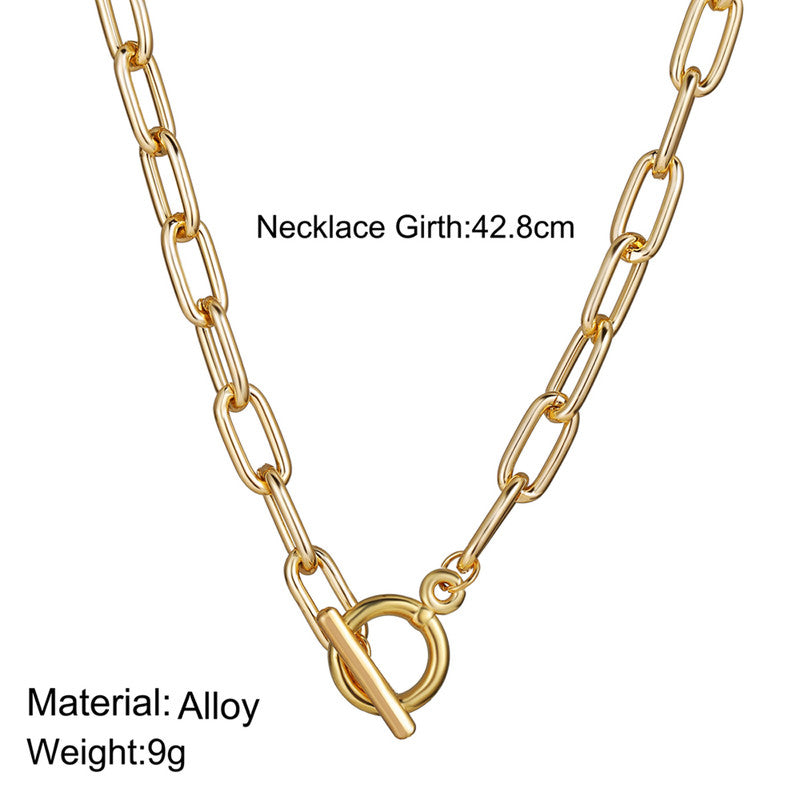 Amazing Lock Bold Gold Plated Necklace For Women - MySmartBazaar