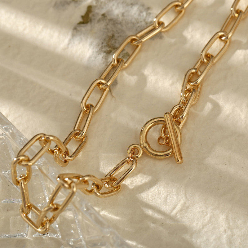 Amazing Lock Bold Gold Plated Necklace For Women - MySmartBazaar