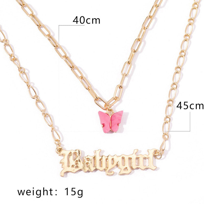 Swanky Butterfly Baby girl Gold Plated Multi Strand Necklace For Women - MySmartBazaar
