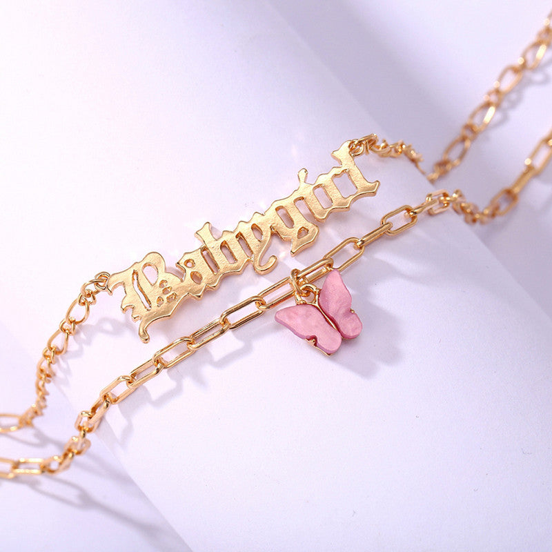 Swanky Butterfly Baby girl Gold Plated Multi Strand Necklace For Women - MySmartBazaar