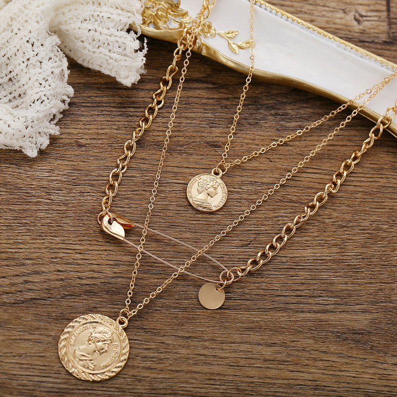 Stylish Gold Plated Multi Strand Necklace For Women - MySmartBazaar