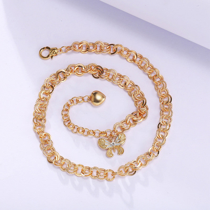 Stunning Butterfly Heart Gold Plated Necklace For Women - MySmartBazaar