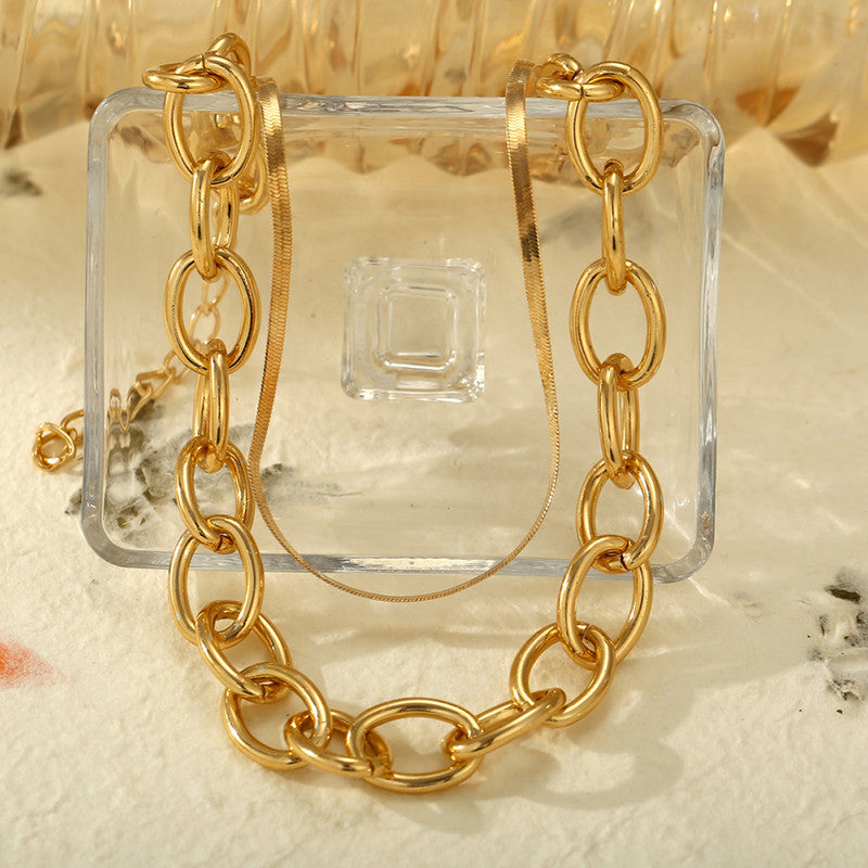 Gold-Toned Gold Plated Layered Necklace For Women - MySmartBazaar