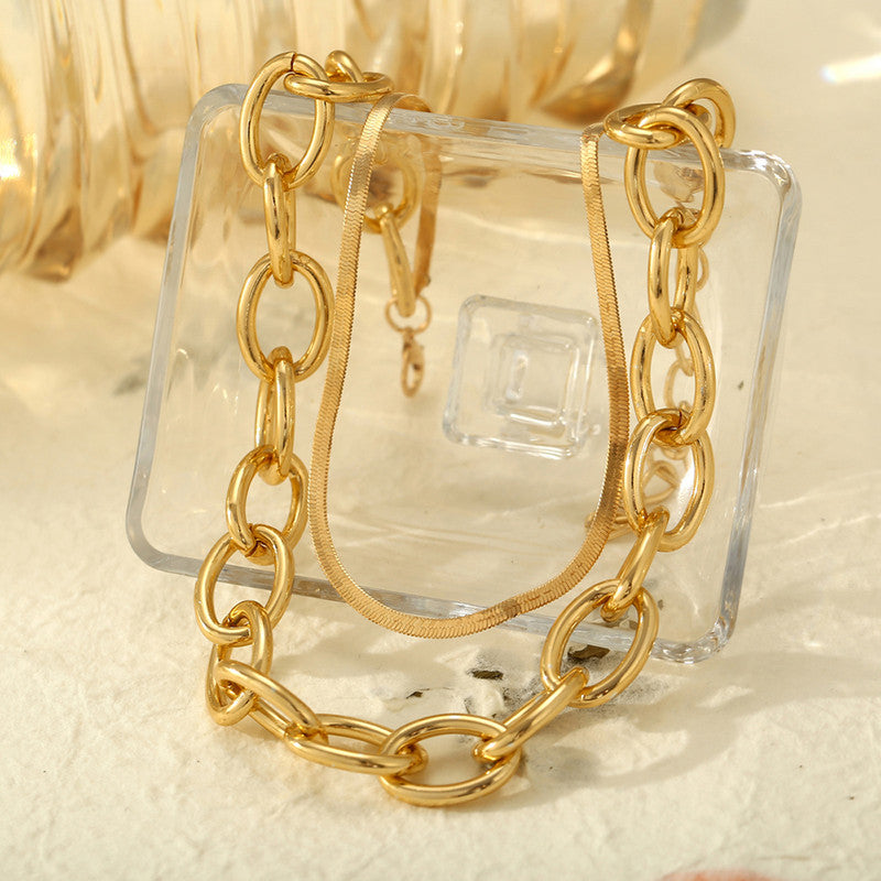 Gold-Toned Gold Plated Layered Necklace For Women - MySmartBazaar