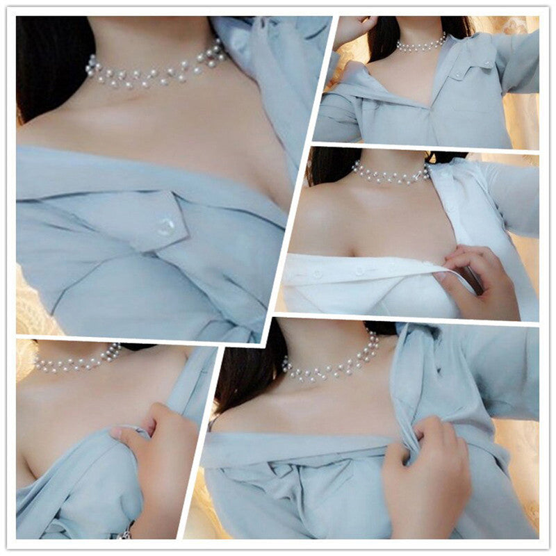 Pearl Studded Single Layer Silver Plated Necklace Jewellery For Women - MySmartBazaar
