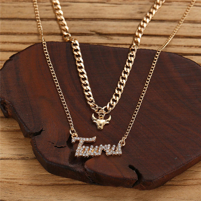 Gold Plated American Diamond Studded Layered Necklace For Women - MySmartBazaar