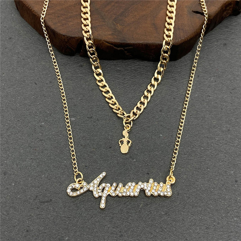 Gold Plated American Diamond Studded Layered Necklace For Women - MySmartBazaar