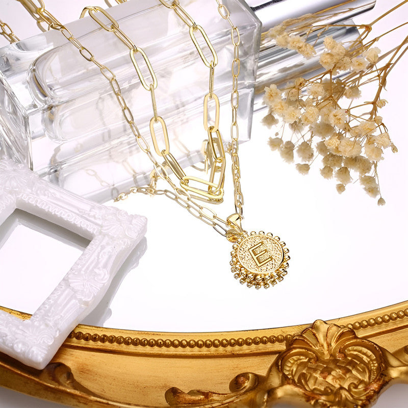 Gold Plated Alphabetical A Layered Necklace For Women - MySmartBazaar
