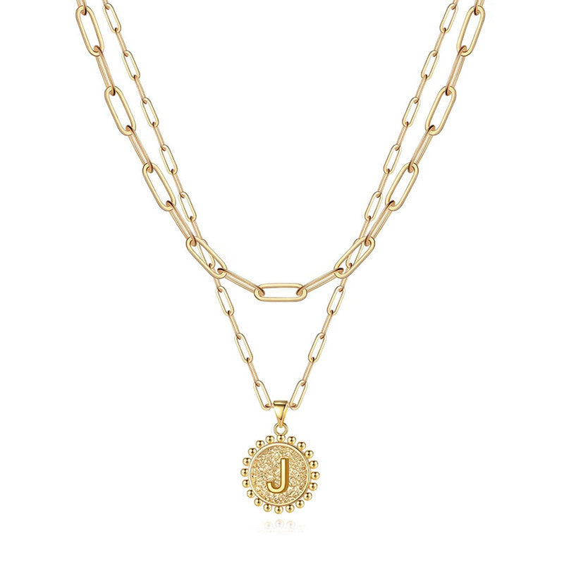 Gold Plated Alphabetical A Layered Necklace For Women - MySmartBazaar