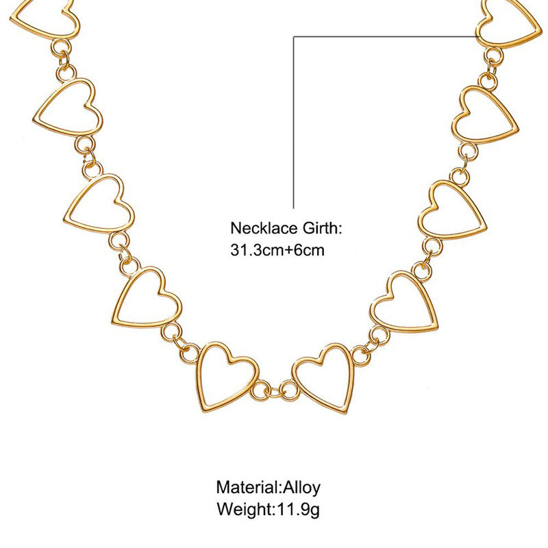 Gold Plated Hearts inspired Classical Choker Necklace For Women - MySmartBazaar
