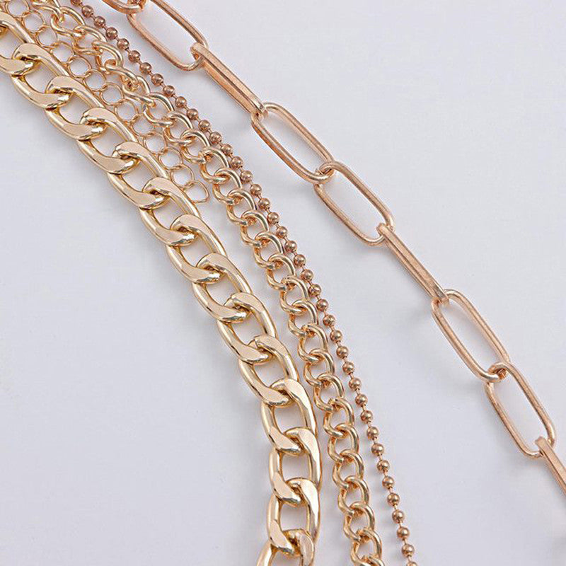 Gold Plated Gold-Toned Evil Eye and Buddha Hand Layered Necklace For Women - MySmartBazaar