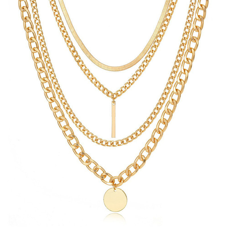 Gold Plated Coin inspired Contemporary Layered Necklace For Women - MySmartBazaar