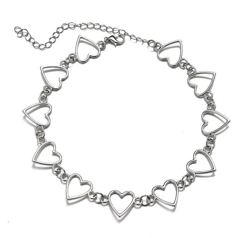 Silver Plated Hearts inspired Choker Necklace For Women - MySmartBazaar