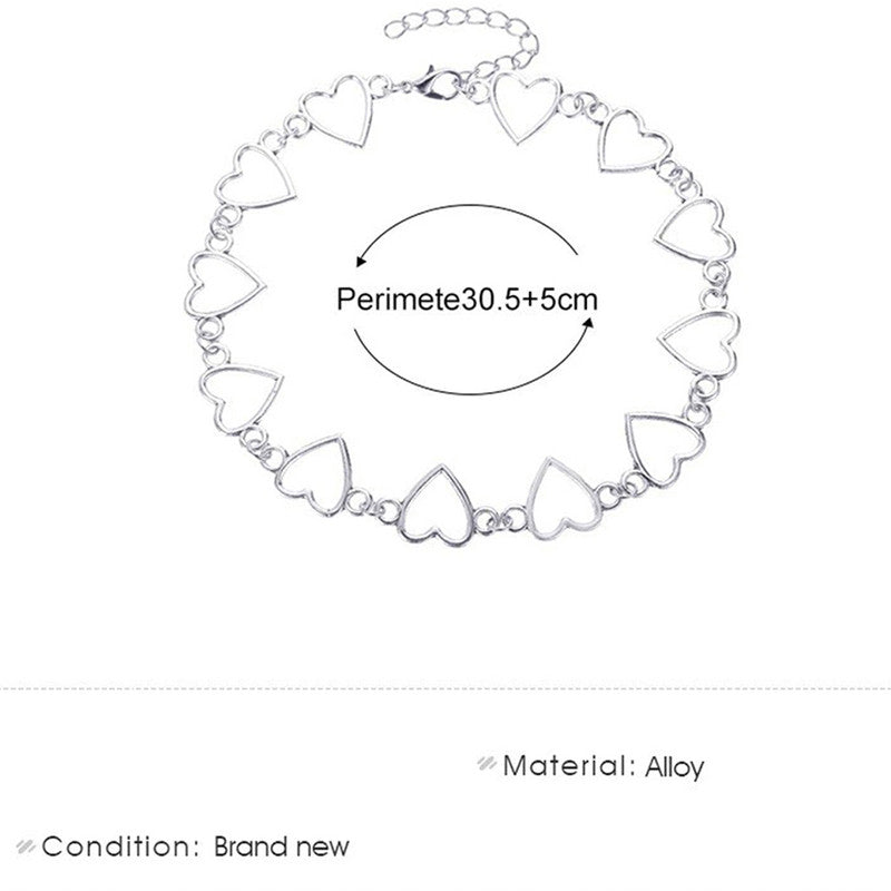 Silver Plated Hearts inspired Choker Necklace For Women - MySmartBazaar