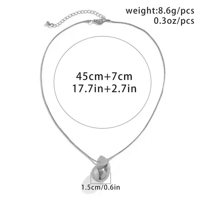 Silver Plated Glossy Chunky Dome Drop Pendant For Women - MySmartBazaar