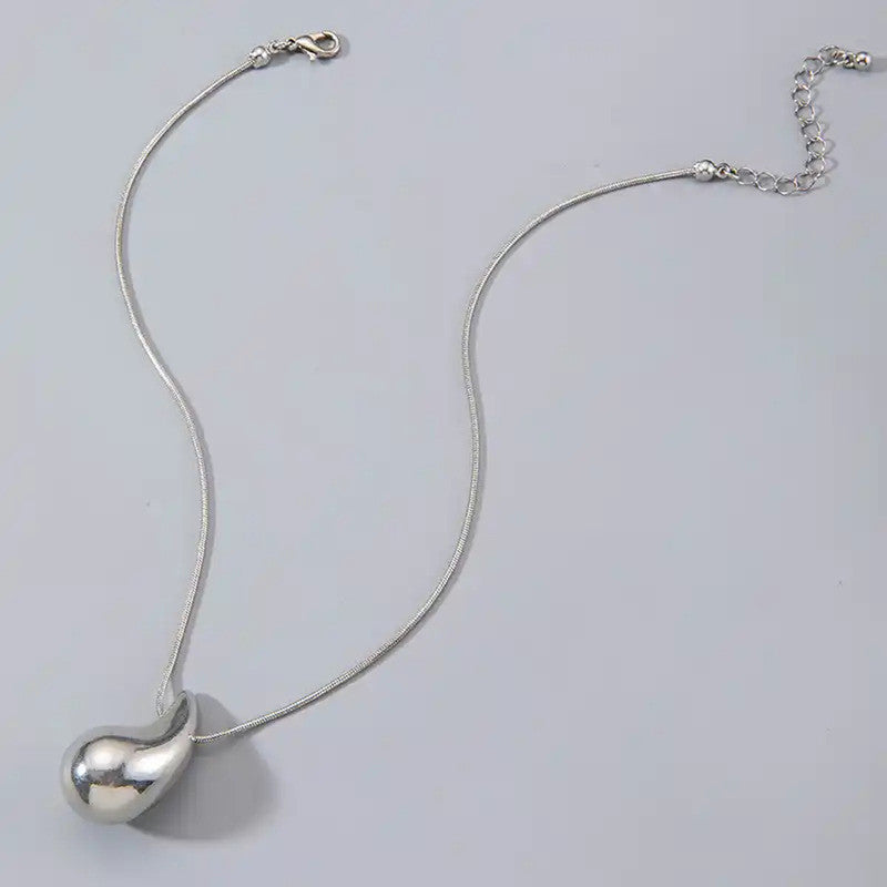 Silver Plated Glossy Chunky Dome Drop Pendant For Women - MySmartBazaar