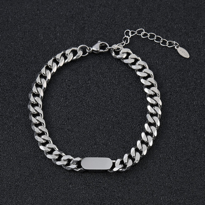 Silver Plated Stainless Steel Anti Tarnish Miami Cuban Link Bracelet For Men