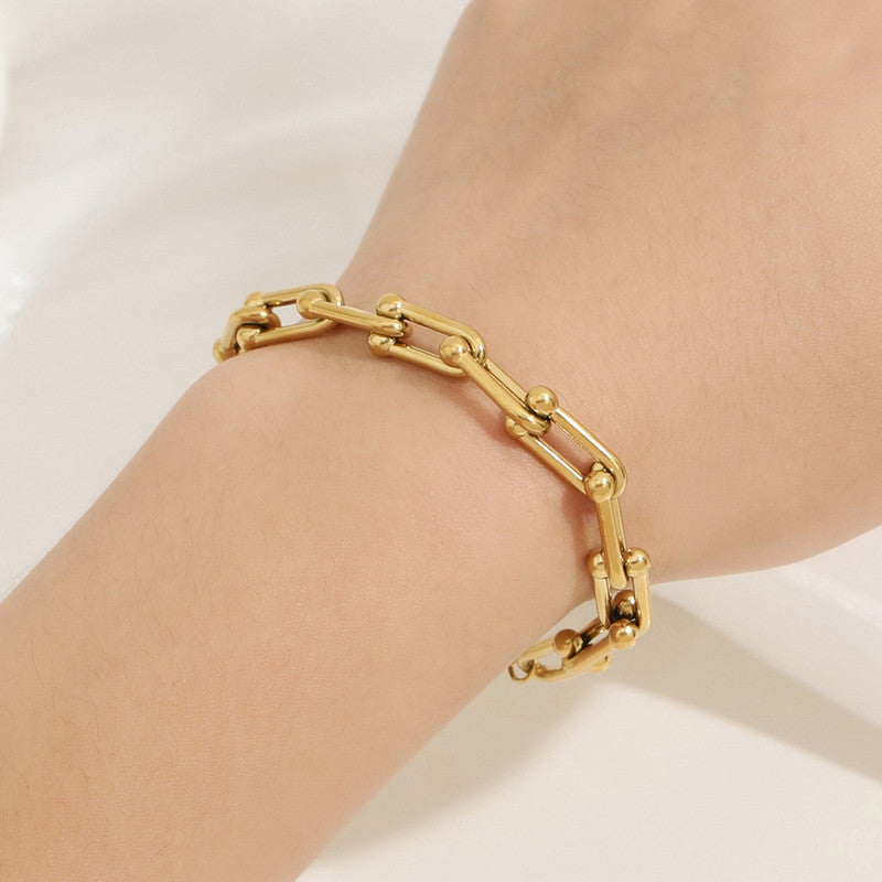 Gold Plated Stainless Steel Anti Tarnish Rope Design Wraparound Bracelet For Women