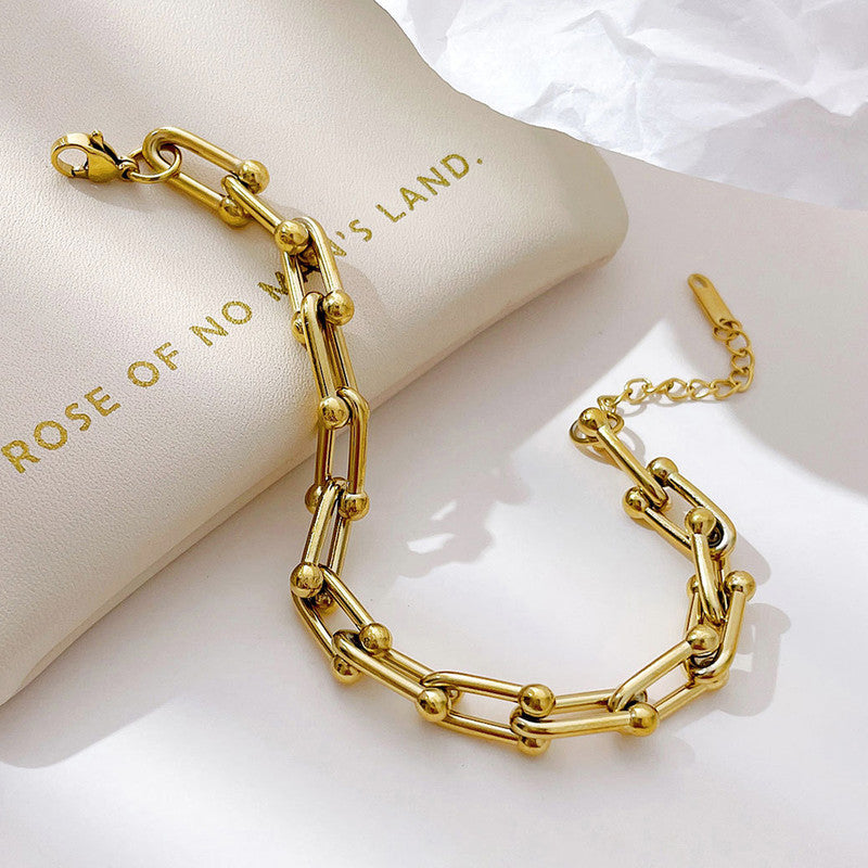 Gold Plated Stainless Steel Anti Tarnish Rope Design Wraparound Bracelet For Women