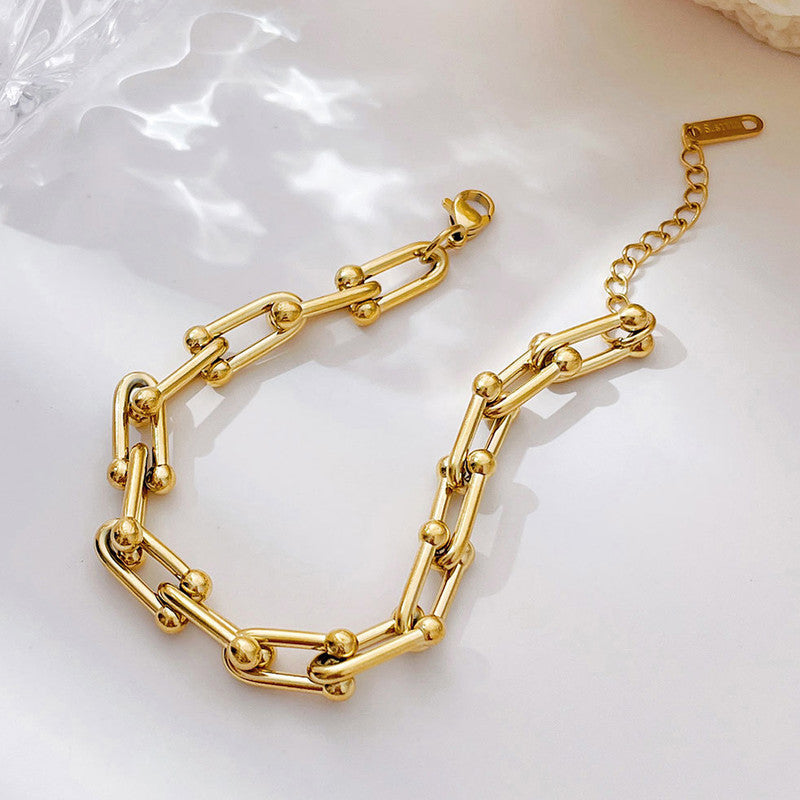 Gold Plated Stainless Steel Anti Tarnish Rope Design Wraparound Bracelet For Women