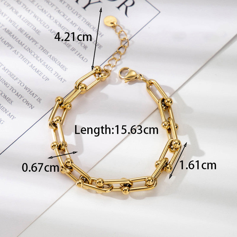 Gold Plated Stainless Steel Anti Tarnish Rope Design Wraparound Bracelet For Women
