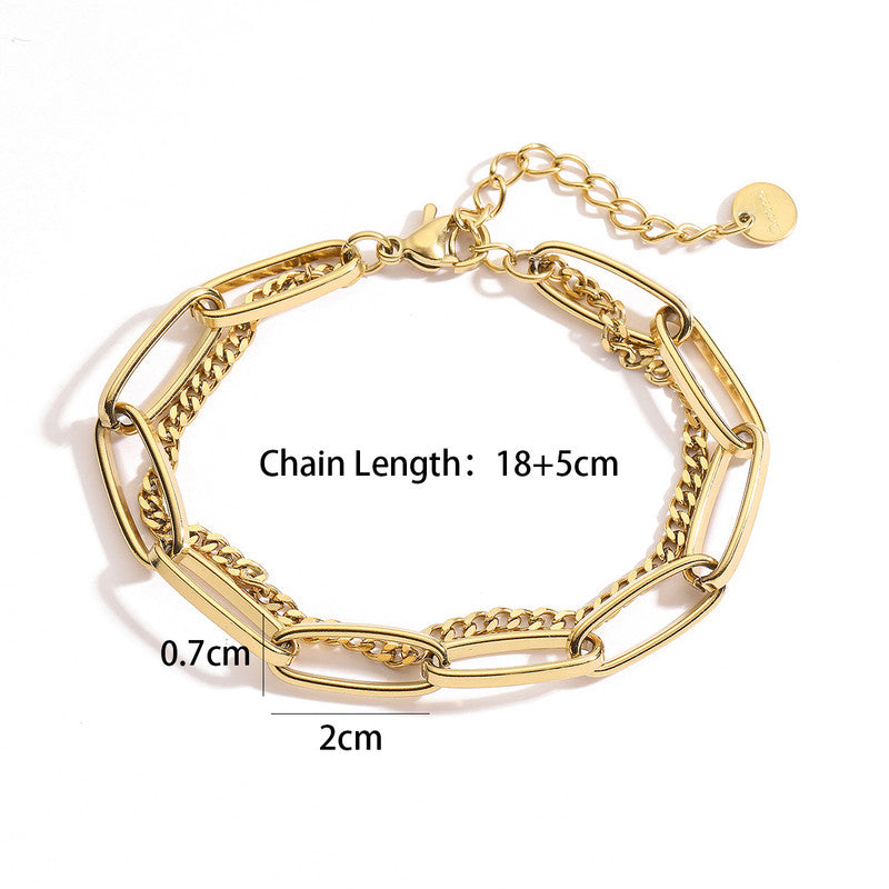 Gold Plated Stainless Steel Anti Tarnish Rope Design Wraparound Bracelet For Women