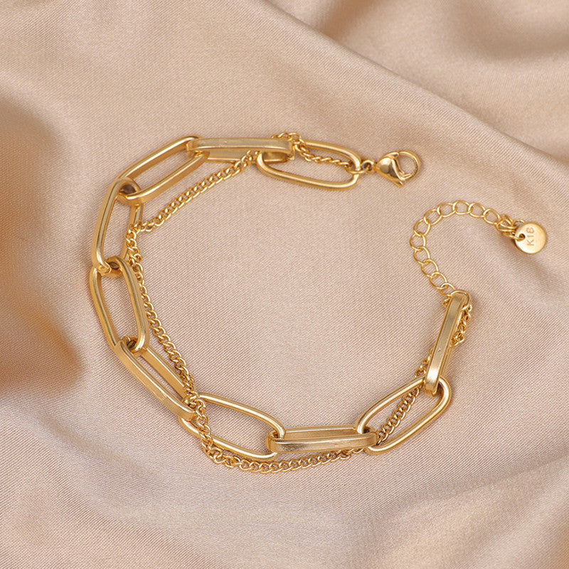 Gold Plated Stainless Steel Anti Tarnish Rope Design Wraparound Bracelet For Women