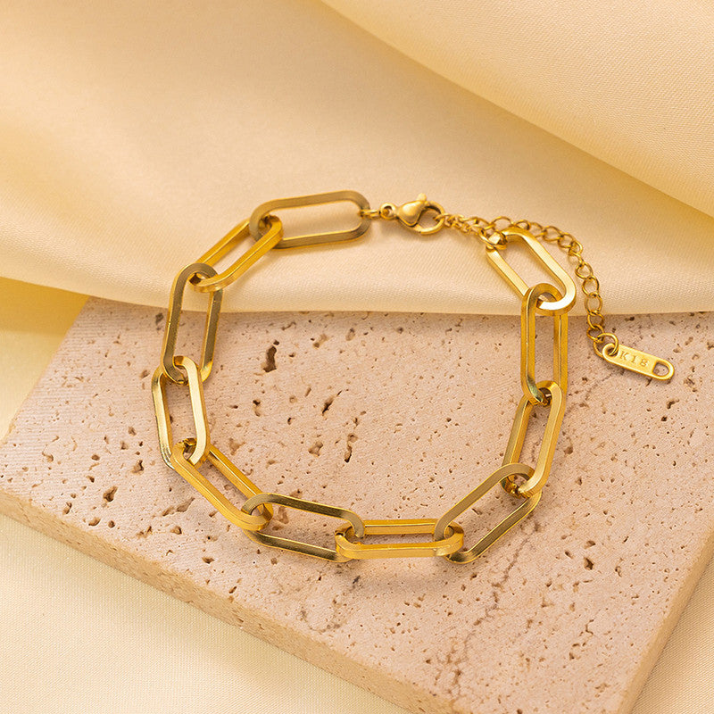 Gold Plated Anti Tarnish Stainless Steel Rope Style Wraparound Bracelet