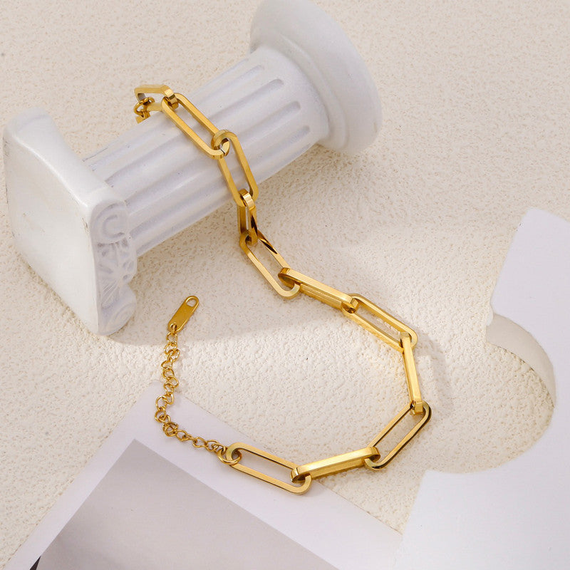 Gold Plated Anti Tarnish Stainless Steel Rope Style Wraparound Bracelet