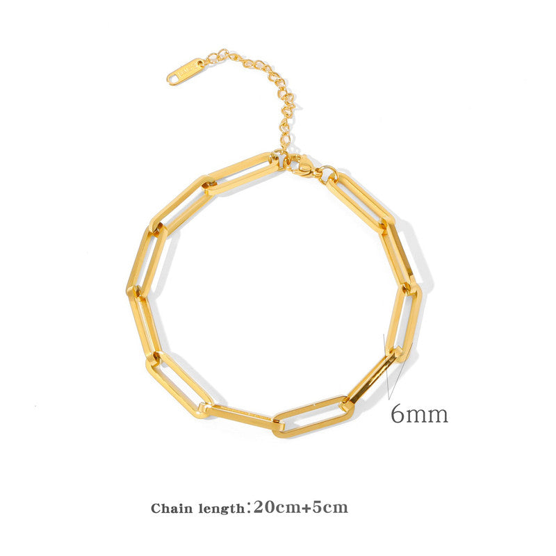 Gold Plated Anti Tarnish Stainless Steel Rope Style Wraparound Bracelet