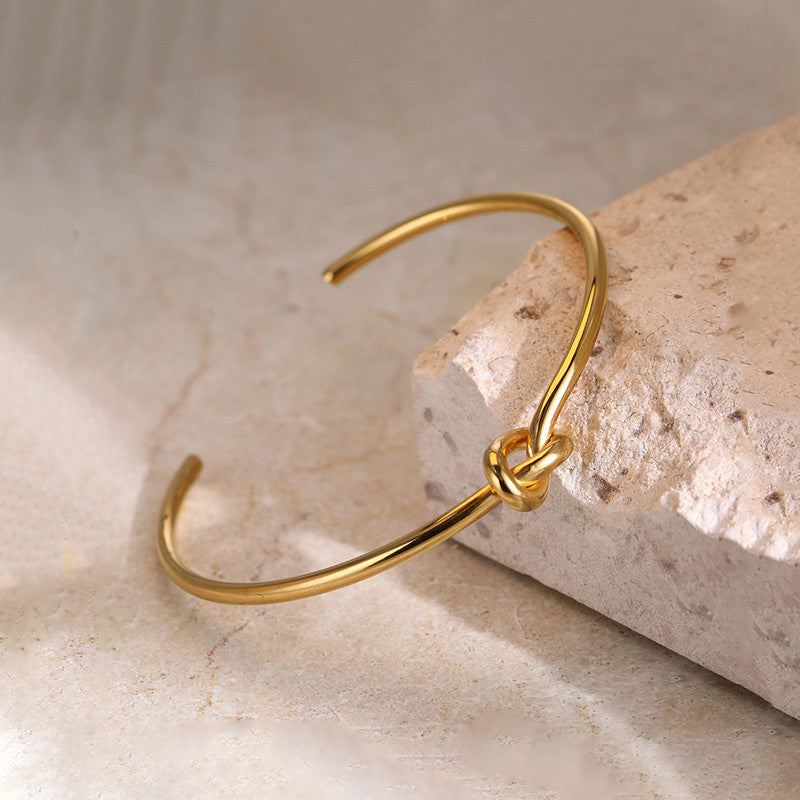 Gold Plated Anti Tarnish Stainless Steel Contemporary Cuff Bracelet