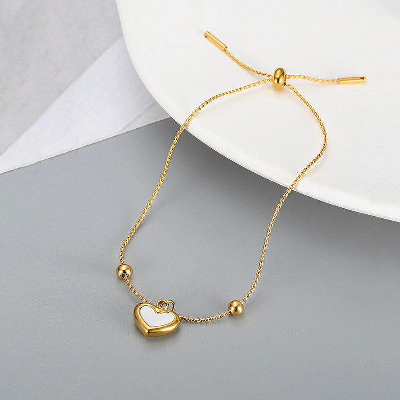 Gold Plated Anti Tarnish Stainless Steel Heart Themed Wraparound Bracelet