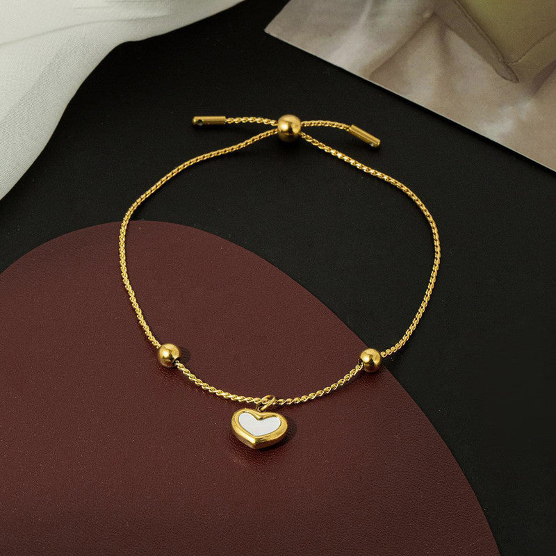 Gold Plated Anti Tarnish Stainless Steel Heart Themed Wraparound Bracelet