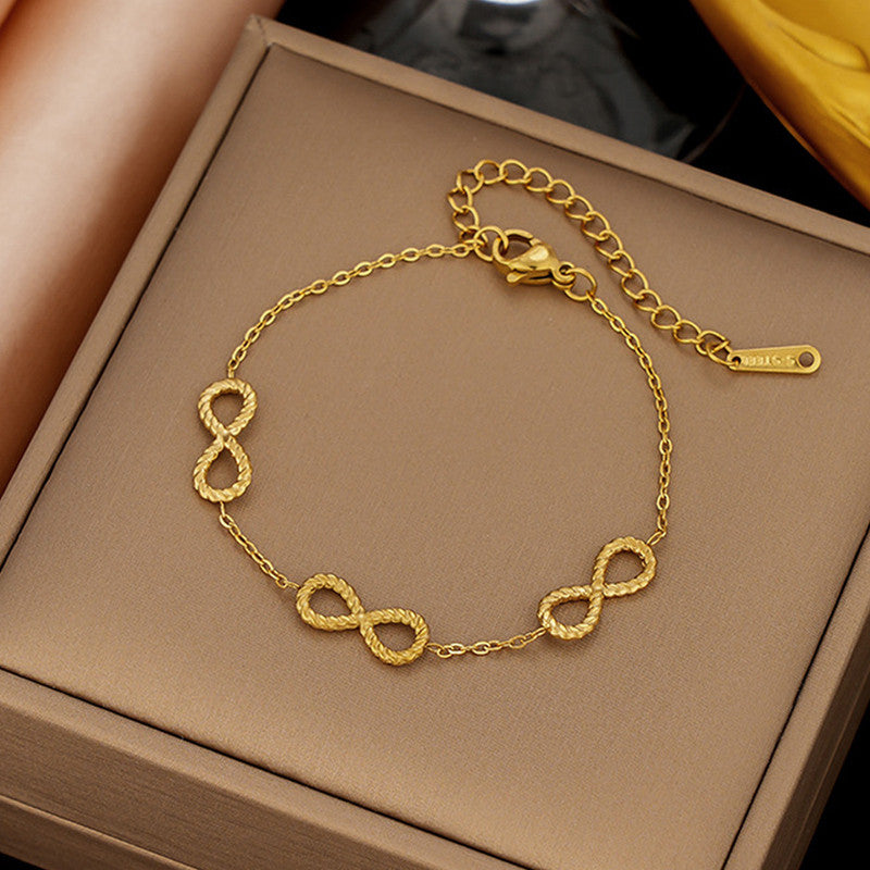 Gold Plated Infinity Themed Wraparound Bracelet
