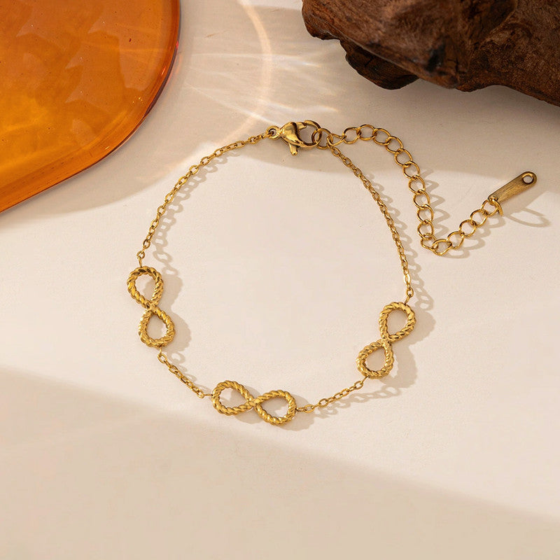 Gold Plated Infinity Themed Wraparound Bracelet